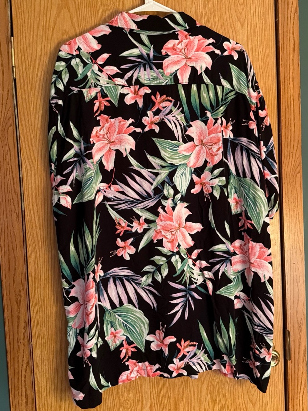 No Boundaries Black Swim Cover-Up with Pink Floral Print